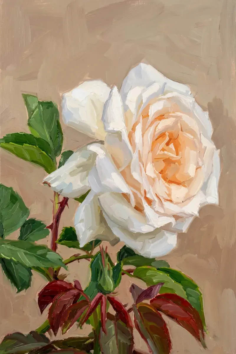White Rose Study | Azary Painting